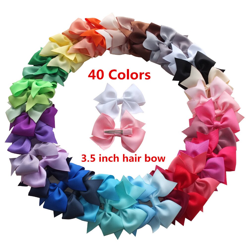  3.5 ġ Ƽũ    Ŭ ٷƮ Ű   Grosgrain Hairbows  ׸  ׼/Wholesale 3.5 inch Boutique Hair bow Hair clips Barrettes Kids Girls Hair